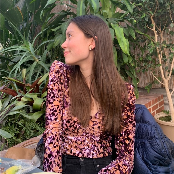 Rachel Zoe Crushed Velvet Petal Bodysuit - Picture 4 of 4